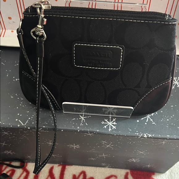 Coach Handbags - Coach Signature Black Wristlet